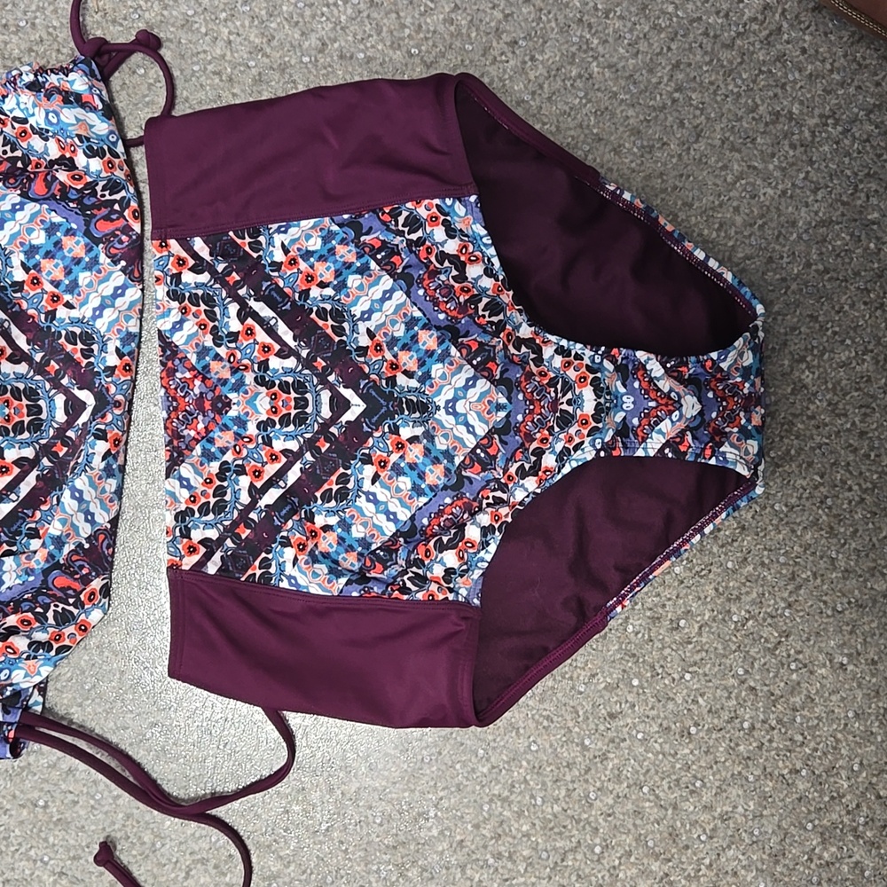 Athleta Two Piece Rouched Tankini Set - Picture 3 of 6